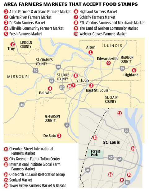Area Farmers Markets That Accept Food Stamps map